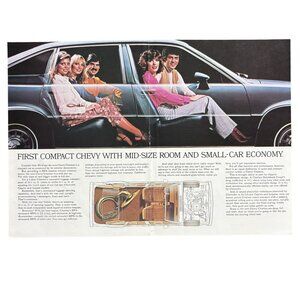 1979 Chevy Citation Hatchback Family Car Vintage Print Ad Cutaway 16x10 Wall Art